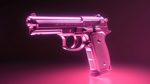 Una pistola rosa con la palabra pistola