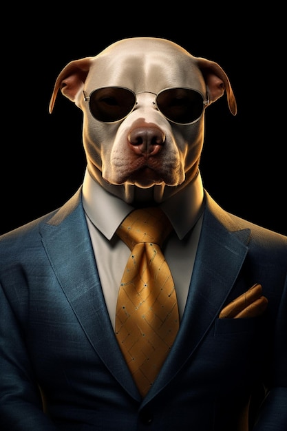 Pitbull de terno Generative AI