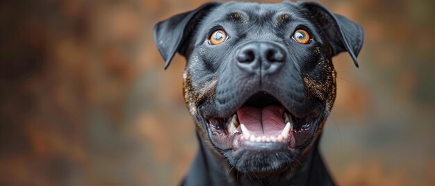 Pitbull negro enojado