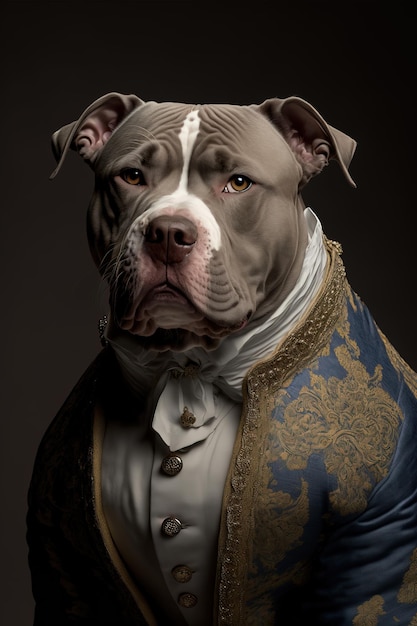 Pitbull en traje histórico