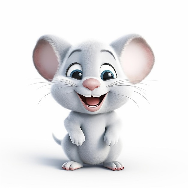 Pixar Cartoon süße, freundliche, gesunde kleine Maus lächelnd