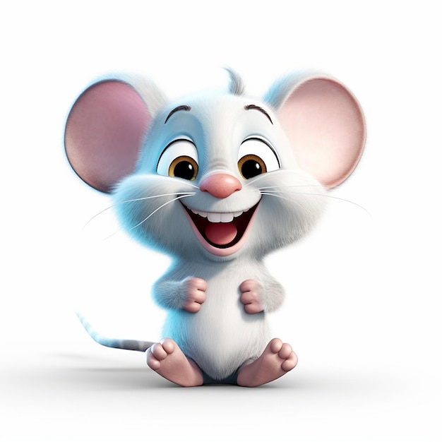 Pixar dibujos animados lindo ratoncito sonriendo