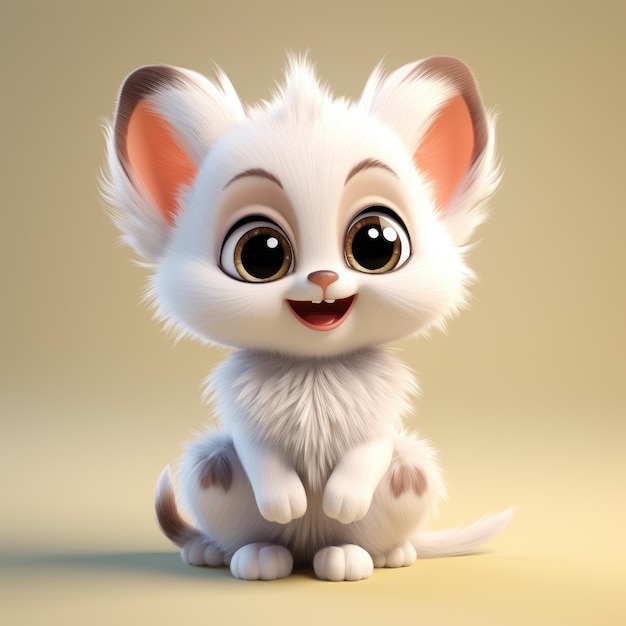 PixarStyle Delight Hipnotizante 32K Renderização 3D realista de um adorável bebê animal sorridente com Ench