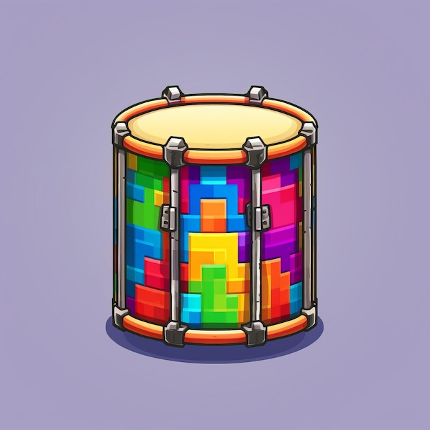 Foto pixel art drum com cores vibrantes por pixelplantmaster