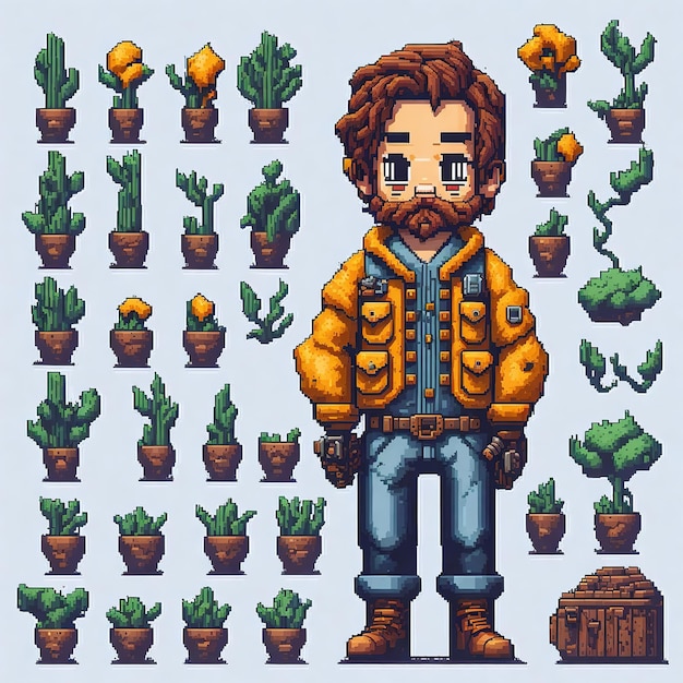 Foto pixel art for asset game mejore su experiencia de juego con imágenes impresionantes