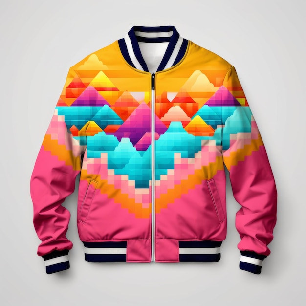 Pixel-Art-Jacke mit lebendigen Farben von Pixelplantmaster