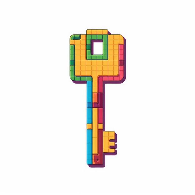 Pixel Art Key com cores vibrantes por Pixelplantmaster