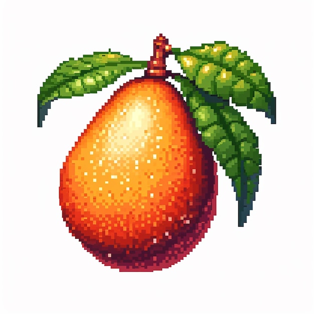 Foto un pixel art de mango aislado sobre un fondo blanco