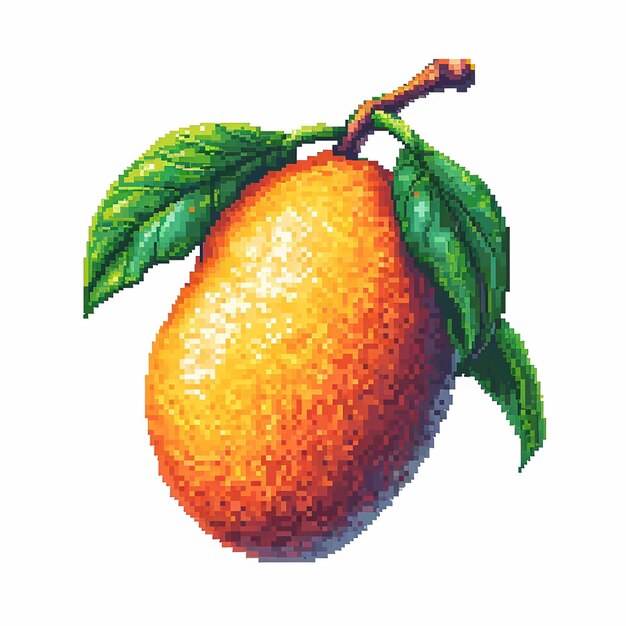 Foto un pixel art de mango aislado sobre un fondo blanco