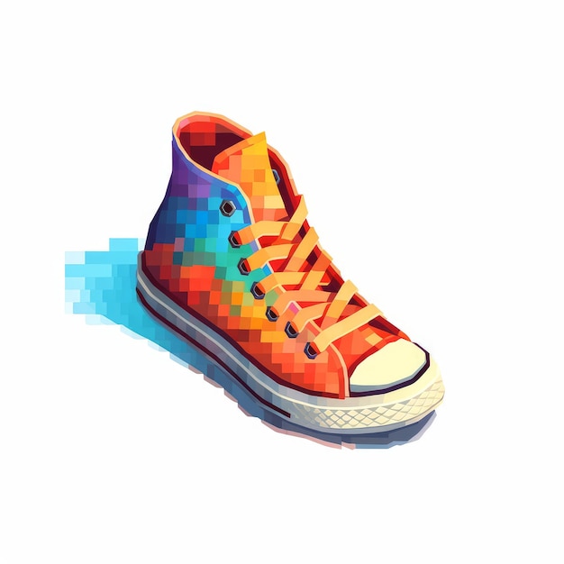 Pixel-Art-Schuhe mit lebendigen Farben von Pixelplantmaster