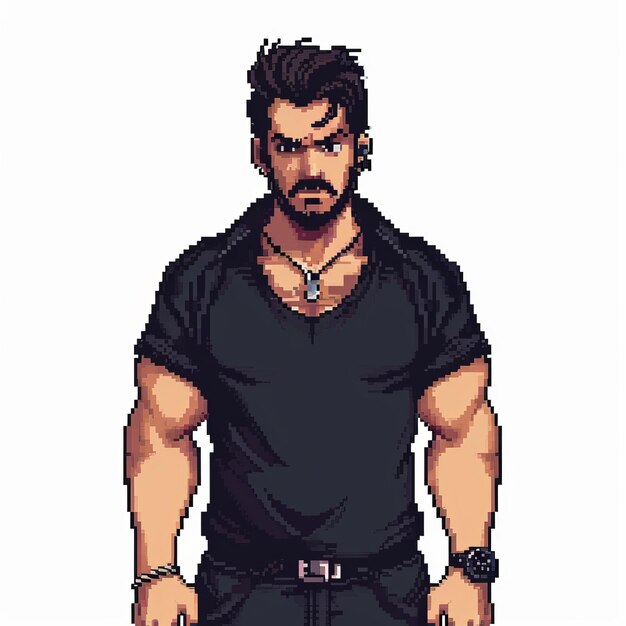 Pixel-Art-Vektorbild des Mannes