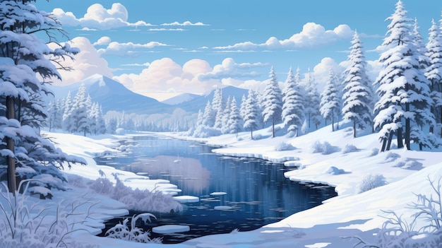 Pixel Art Winter-Wunderland