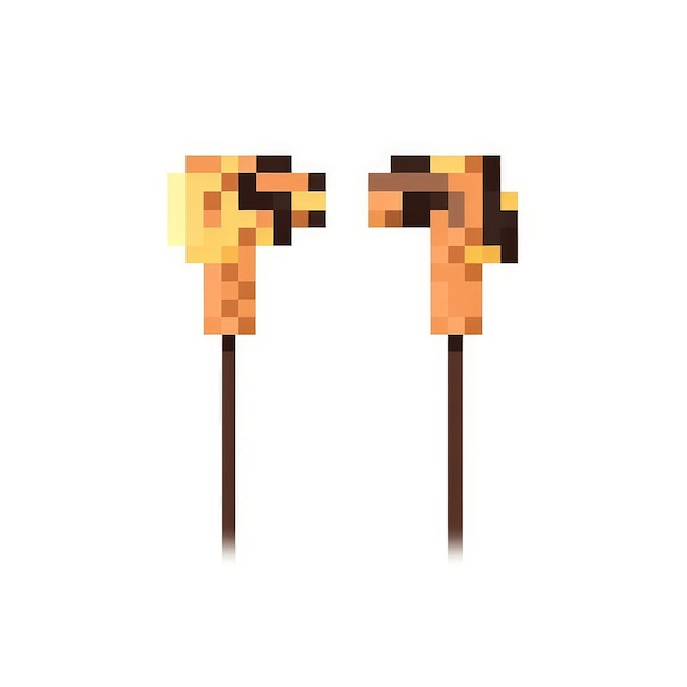 Pixel auriculares icono ilustración sobre fondo blanco