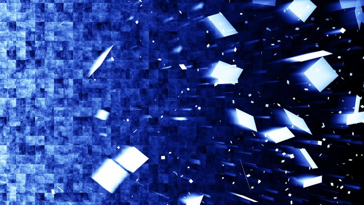 Pixel azul en fondo de movimiento