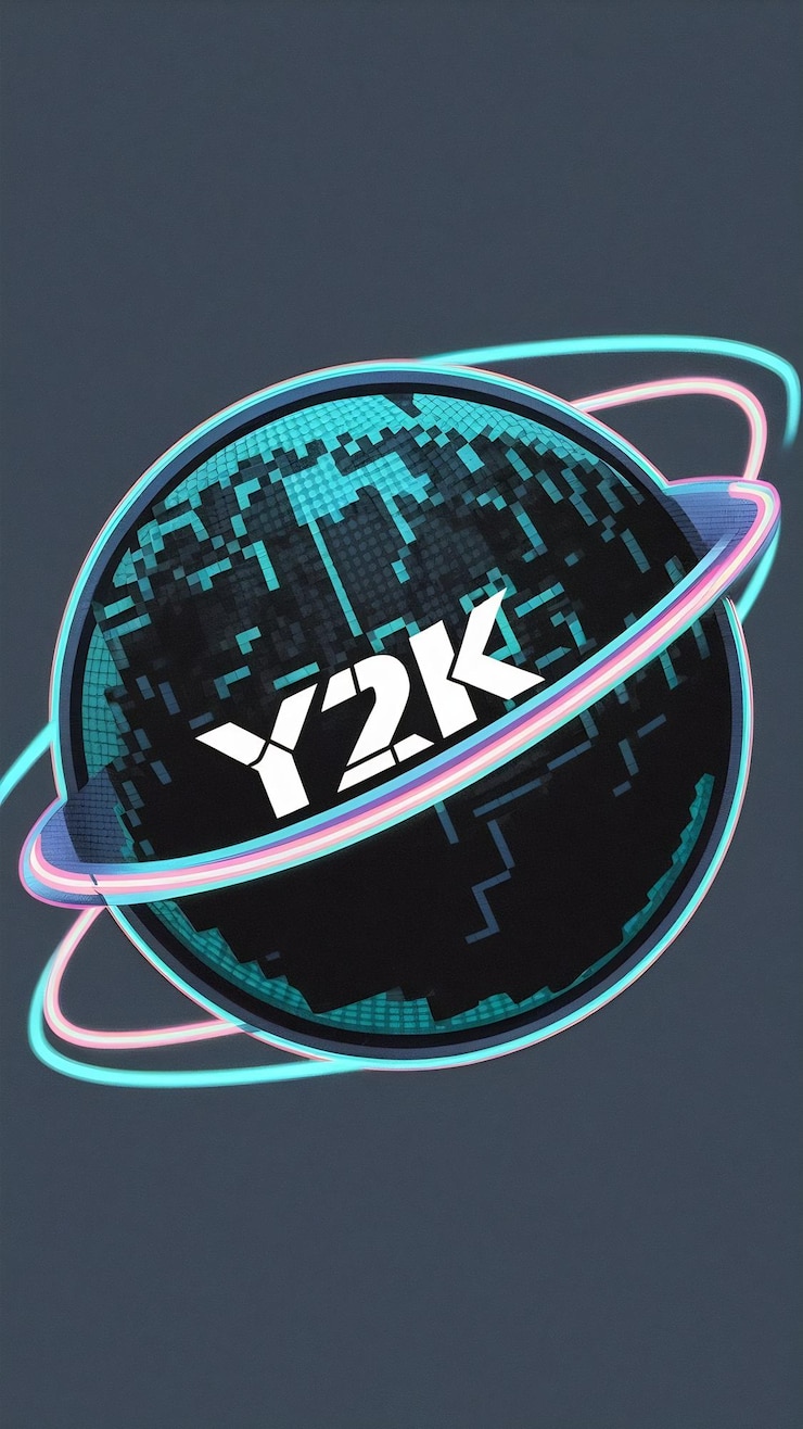 Foto pixel cool planet earth y2k icon vectorial del signo del globo