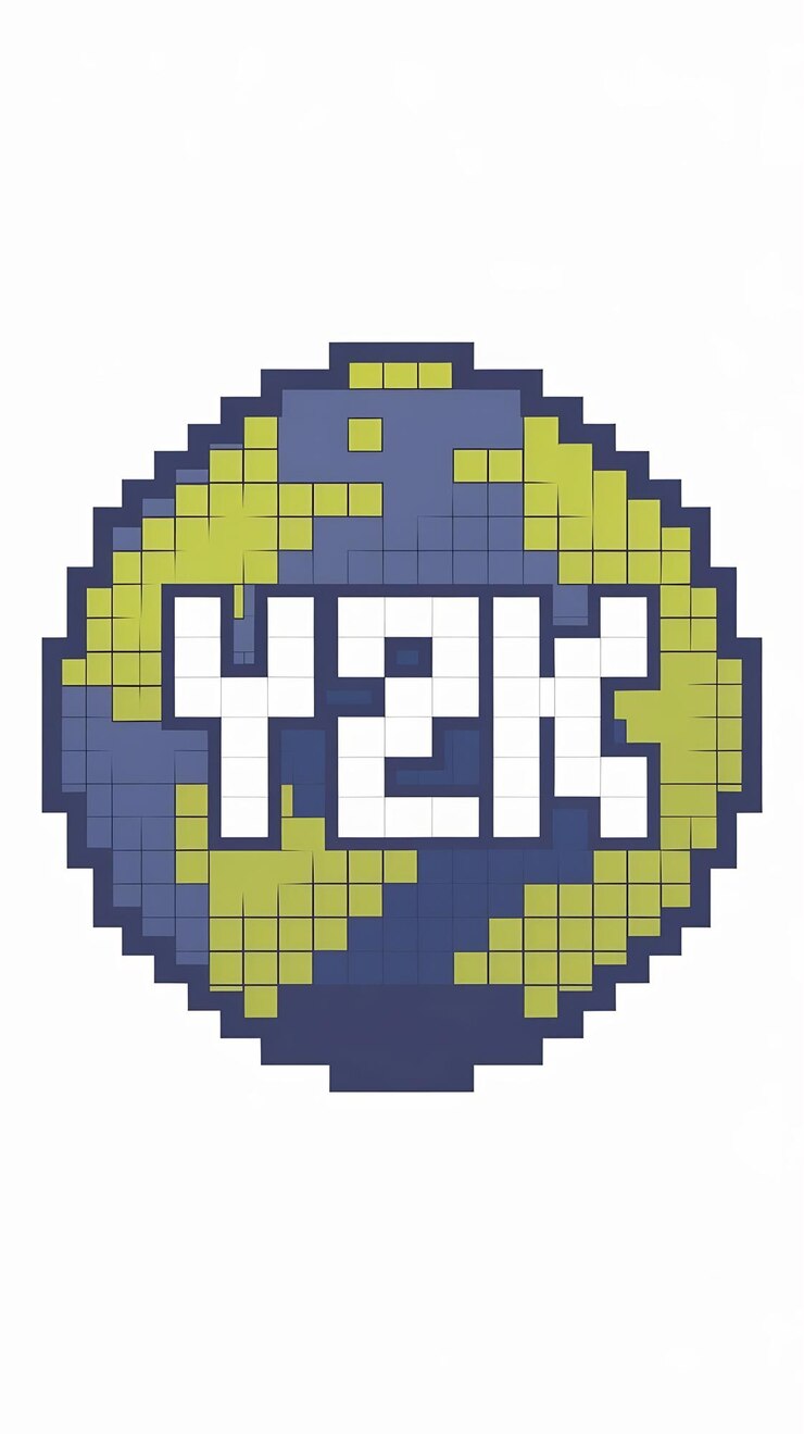 Foto pixel cool planet earth y2k icon vectorial del signo del globo