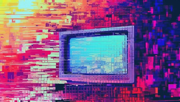 Pixel glitch Futurístico pós-apocalíptico cenário de erro cyberpunk