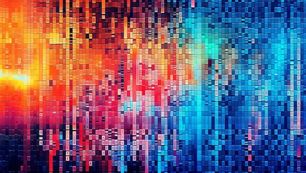 Pixel Glitch Futuristische postapokalyptische Cyberpunk-Fehler-Hintergrund