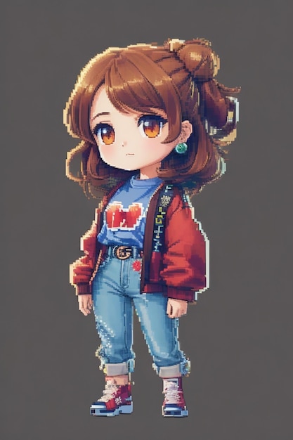 Pixel Hide and Seek Chibi BrownHaired Explorer