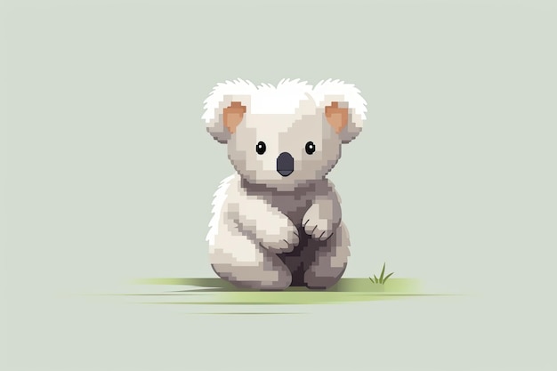 Pixel koala Conceito de arte de pixel Estilo de desenho animado