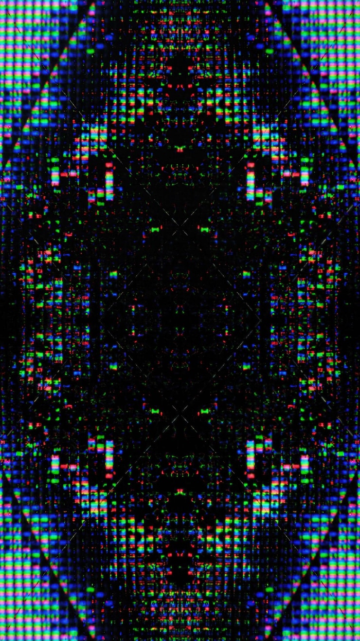 Foto pixel light glitch art artefactos de ruido de color neón