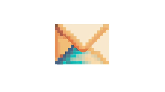 Pixel mail Estilo dirección correo electrónico carta paquete cartero paloma sello sobre caja entrega de paquetes oficina de periódicos tarjeta postal mensaje de telegrama generado por IA