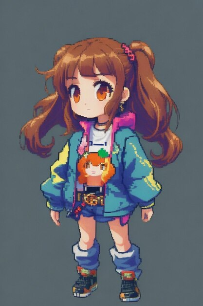 Pixelated Daydreams BrownHaired Chibi Cutie