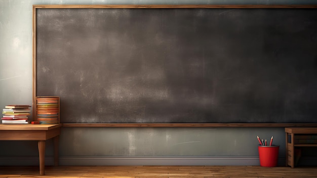 Pizarra en blanco en un salón de clases