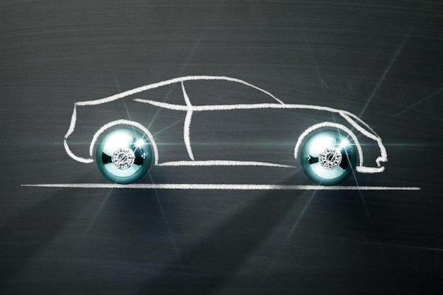 Pizarra Decoración Navideña Coche Deportivo