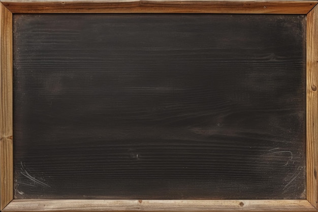Pizarra escolar con textura desgastada negra, marco de madera, telón de fondo para escritura en el aula, enseñanza