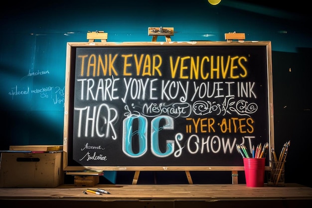 Foto una pizarra con las palabras tanktop escritas en ella