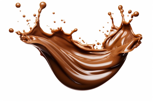 Una pizca de chocolate con una pizca de líquido marrón