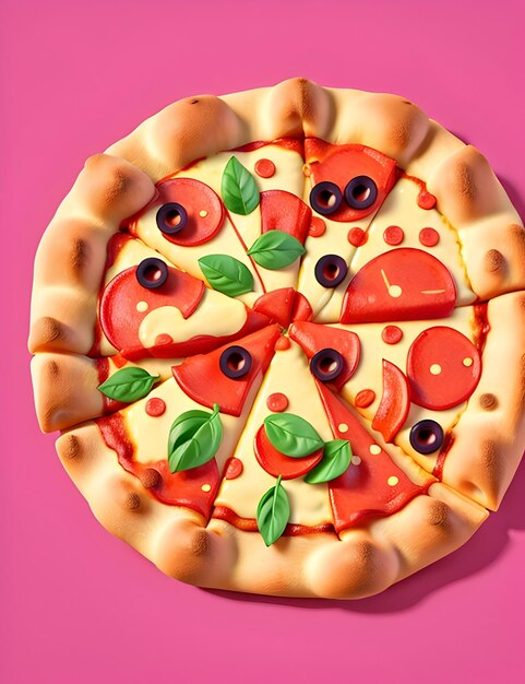 Foto pizza 3d realistisches render-vektorsymbol