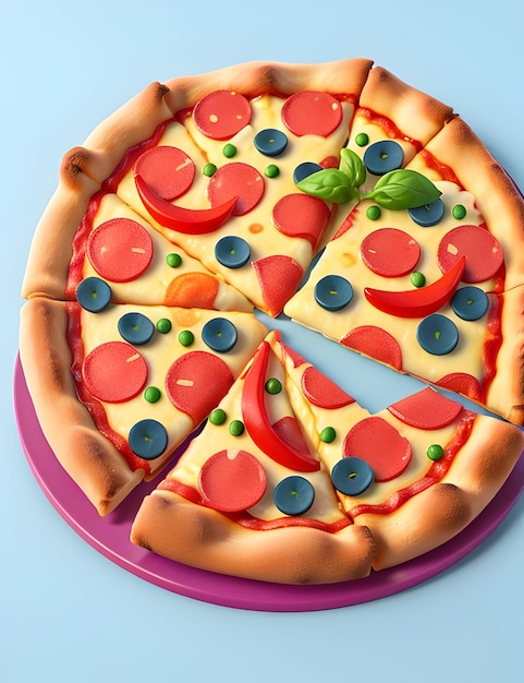 Foto pizza 3d realistisches render-vektorsymbol