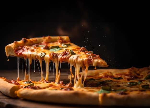 pizza al horno con queso parmesano derretido encima
