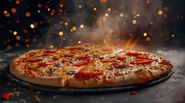 Pizza para los amantes de la carne caliente al vapor