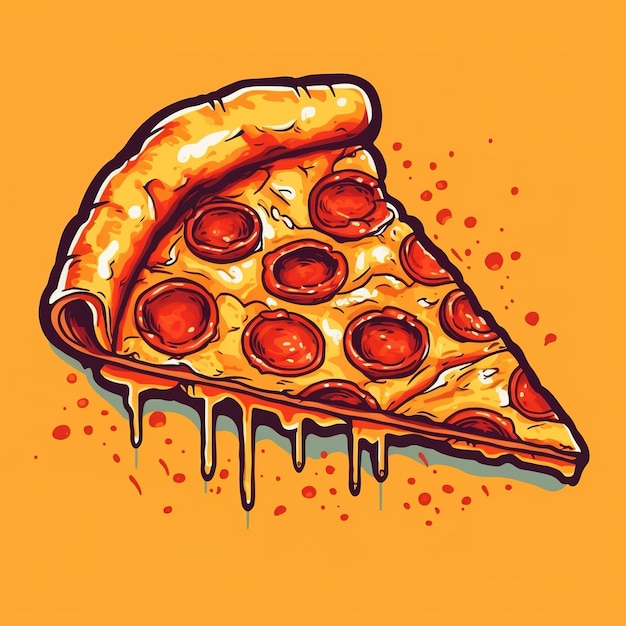 Foto pizza ao estilo dos desenhos animados