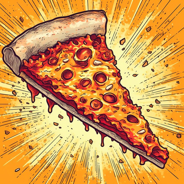 Foto pizza ao estilo dos desenhos animados