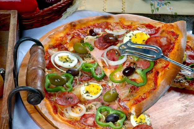 Pizza assada deliciosa