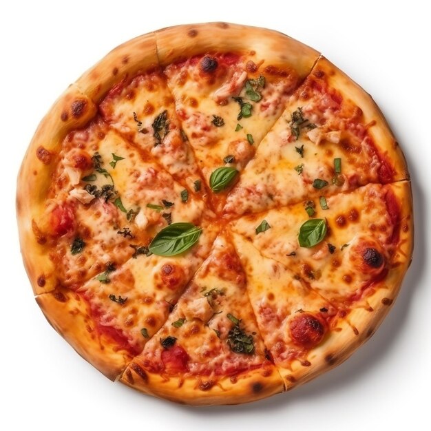 Pizza auf weißem Hintergrund