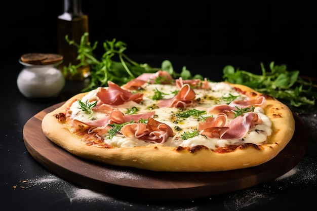 Foto pizza bianca com prosciutto receita italiana