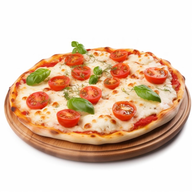 Foto pizza bologense tomate queijo viande hache assiette blanche et fond