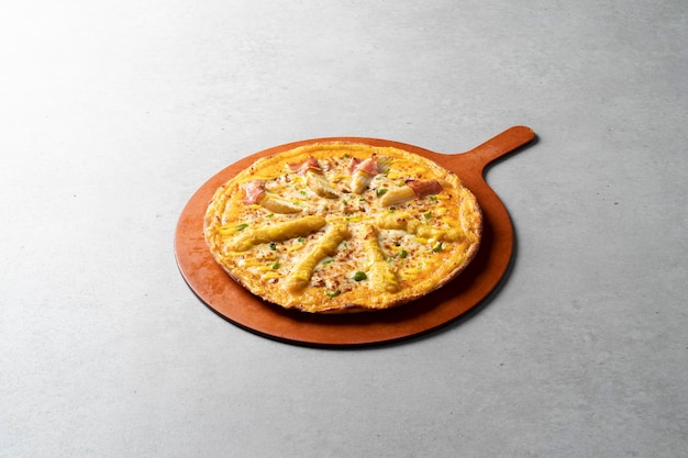Pizza bulgogi pizza pastelería tocino queso corteza queso patata dulce queso cheddar