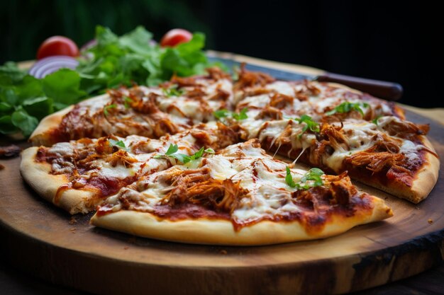 Pizza de carne de cerdo a la parrilla