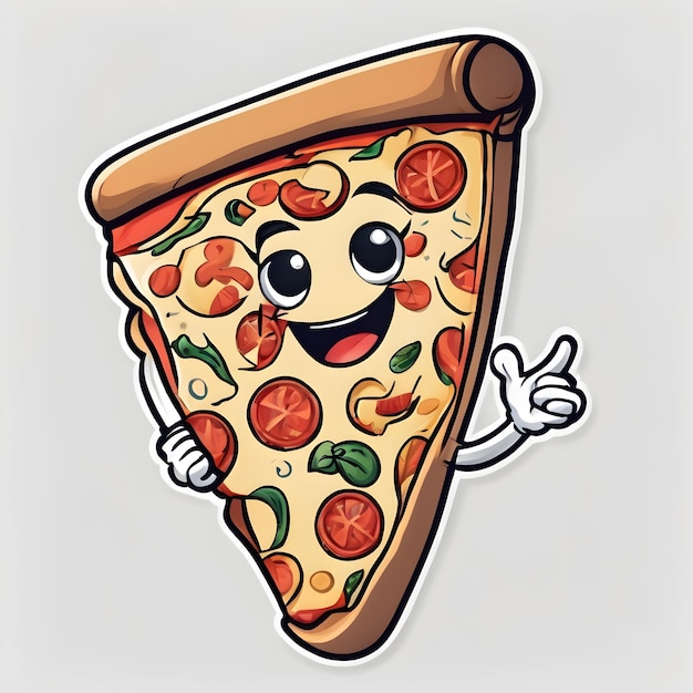 Pizza-Cartoon-Ikonen-Hintergrund Sehr cool