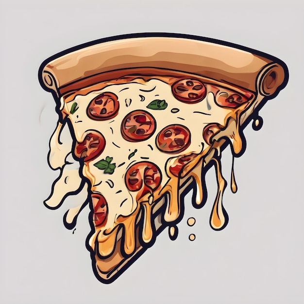 Pizza-Cartoon-Ikonen-Hintergrund Sehr cool