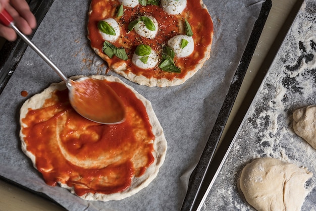 Pizza caseira comida fotografia receita ideia