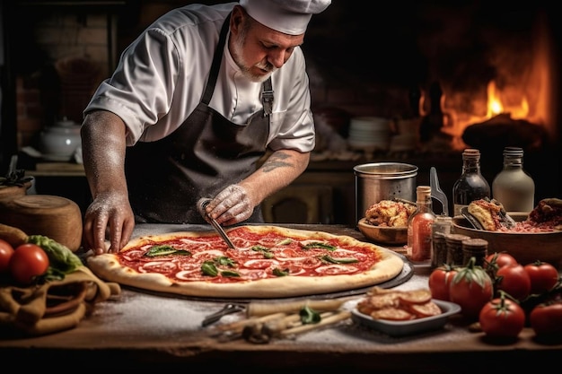 Foto pizza clássica da odisseia de sabor italiano