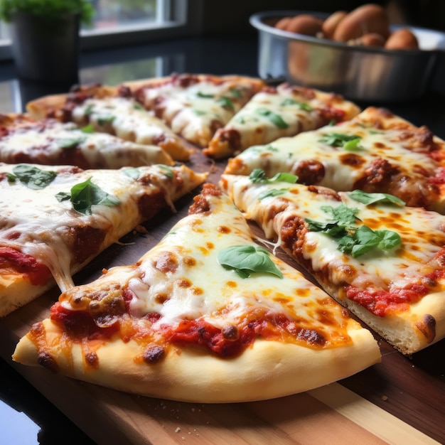 Pizza Clássica Queijo Deliciosa MultidãoAgradável Comida Confortável