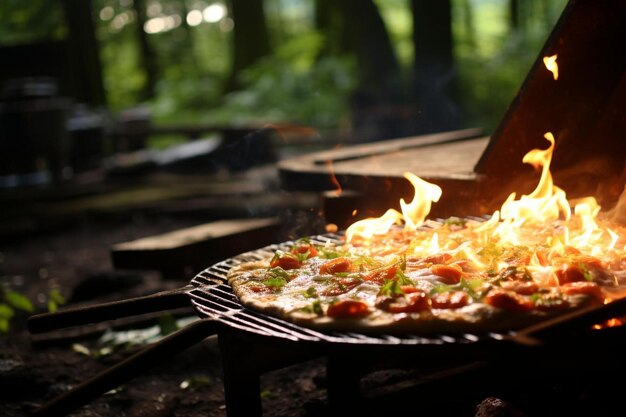 La pizza se cocina en un retiro de formación de equipos Mejor fotografía de imágenes de pizza